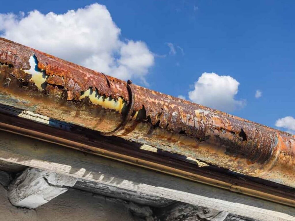 Common signs of rusted gutters